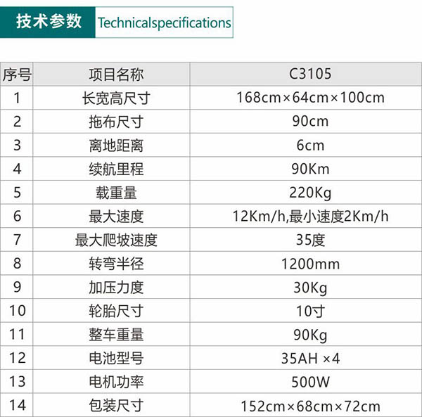 电动仁布尘推车C3105